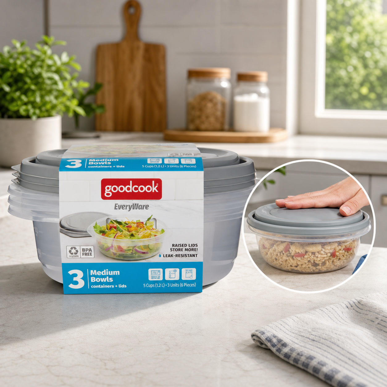 Food Storage Pantry - 6pcs Round 5 Cup Food Storage