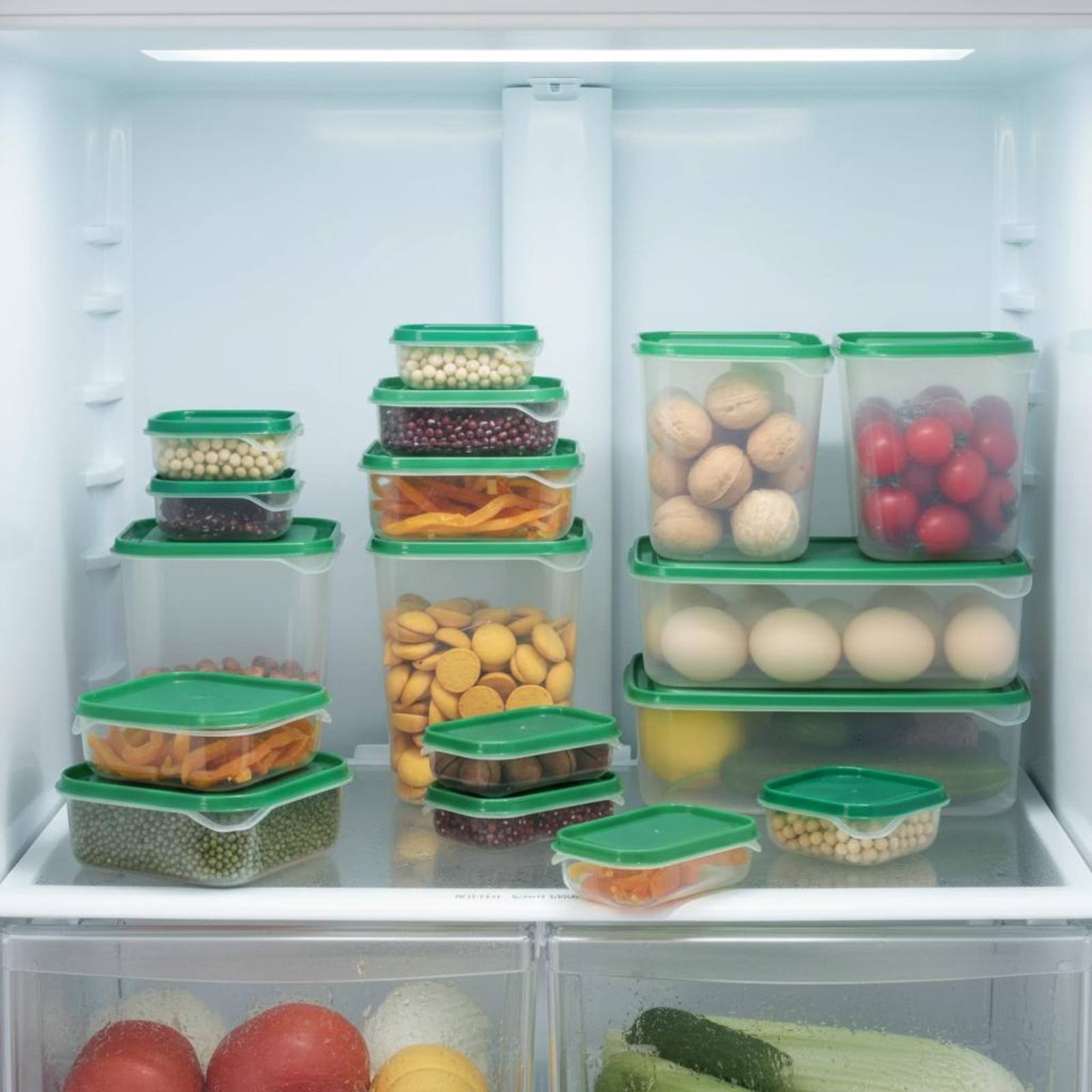 Food Storage Refrigerator - 17 Pieces Fridge Storage Box Set