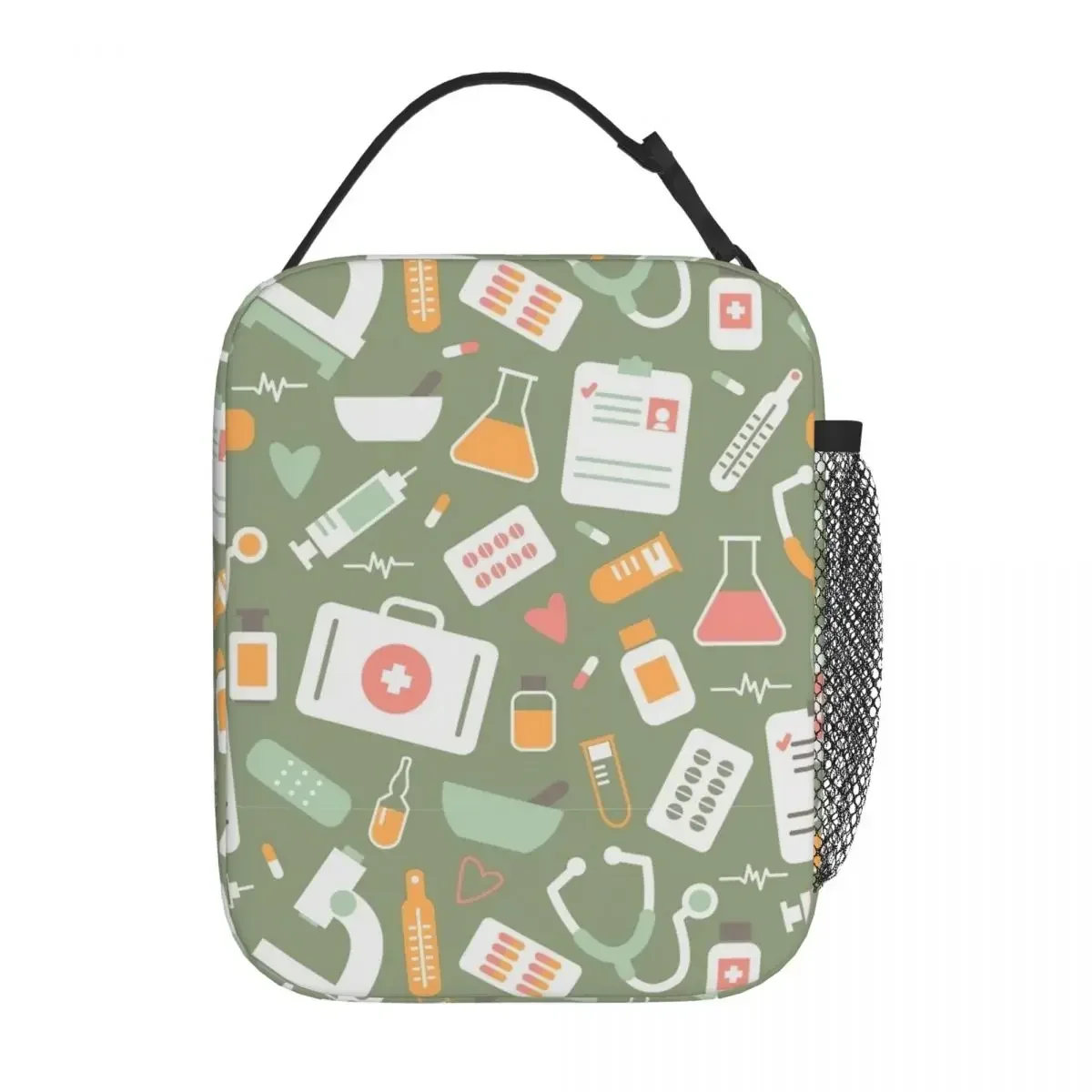 Food Storage With Compartments - Nurse Healthcare Pattern Merch Insulated Lunch