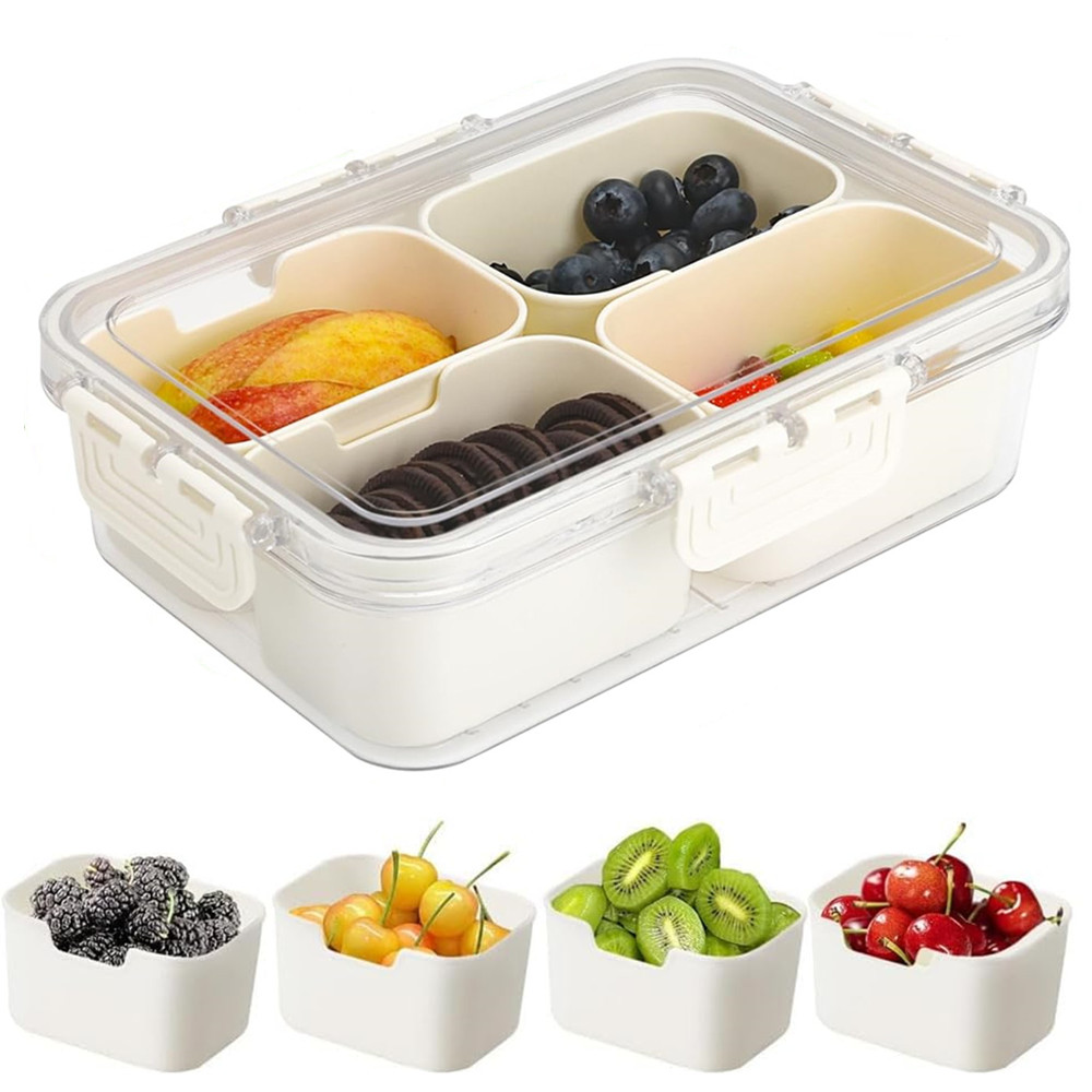 Food Storage With Compartments - Portable Food Storage Box, Snack Storage