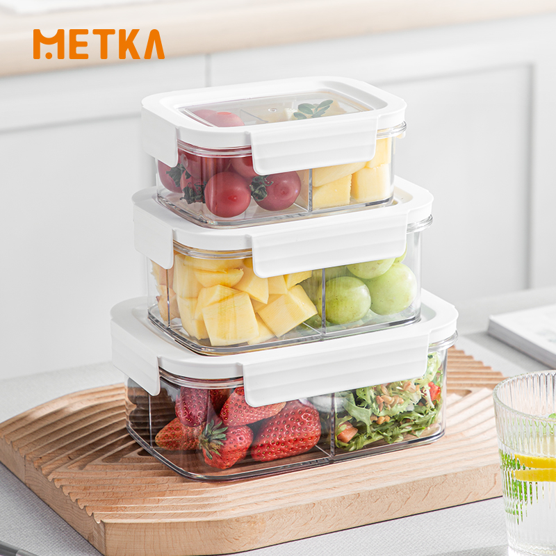 Food Storage With Compartments - Salad Lunch Box Portable Visibility Sealed