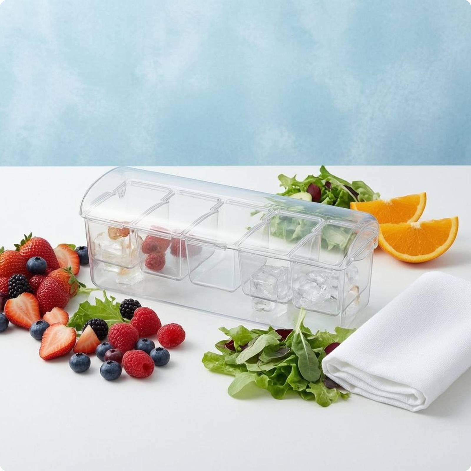 Food Storage With Compartments - Airtight Salad Storage Box Rectangular Food
