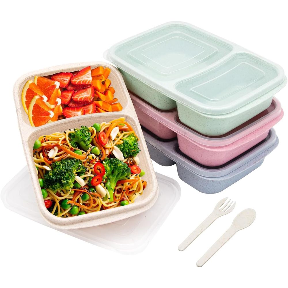 4 Pack Bento Lunch Box, 2 Comp - đánh giá và giá Food Storage With Compartments