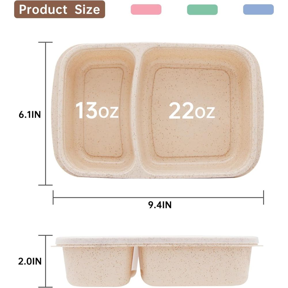 4 Pack Bento Lunch Box, 2 Comp - đánh giá và giá Food Storage With Compartments