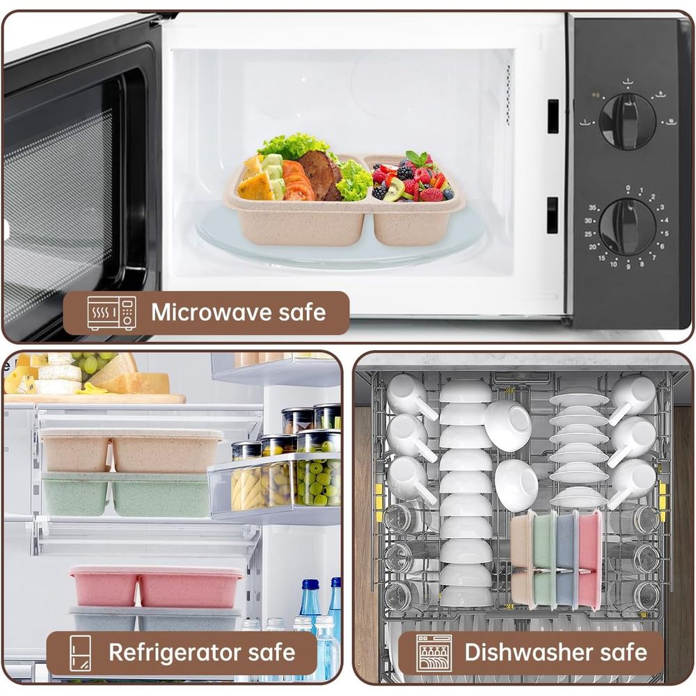4 Pack Bento Lunch Box, 2 Comp - đánh giá và giá Food Storage With Compartments