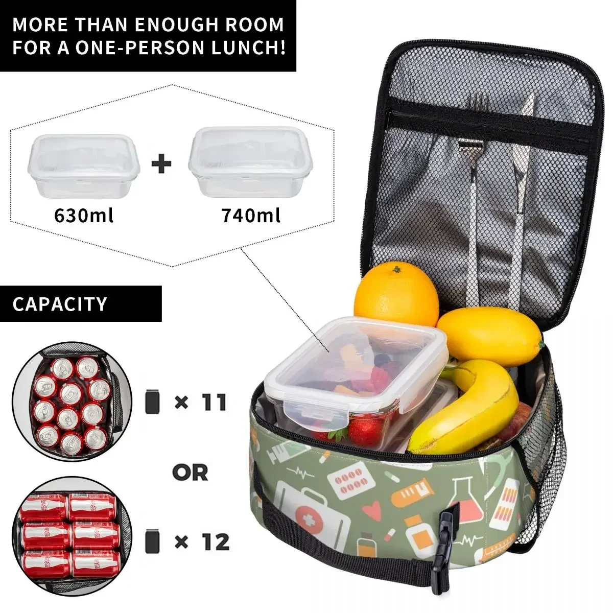 Nurse Healthcare Pattern Merch - đánh giá và giá Food Storage With Compartments