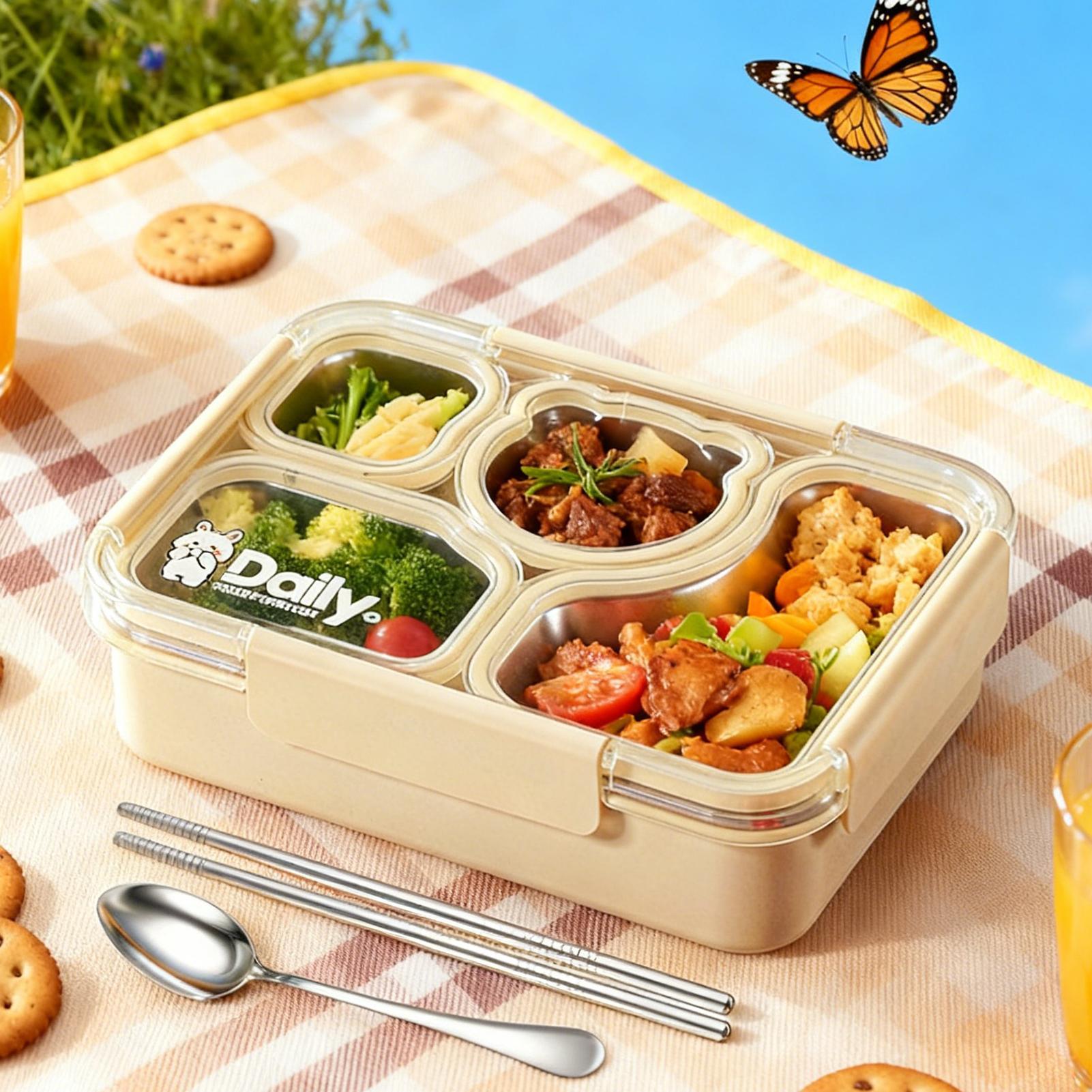 Lunch Box with Cutlery Multi-C - đánh giá và giá Food Storage With Compartments