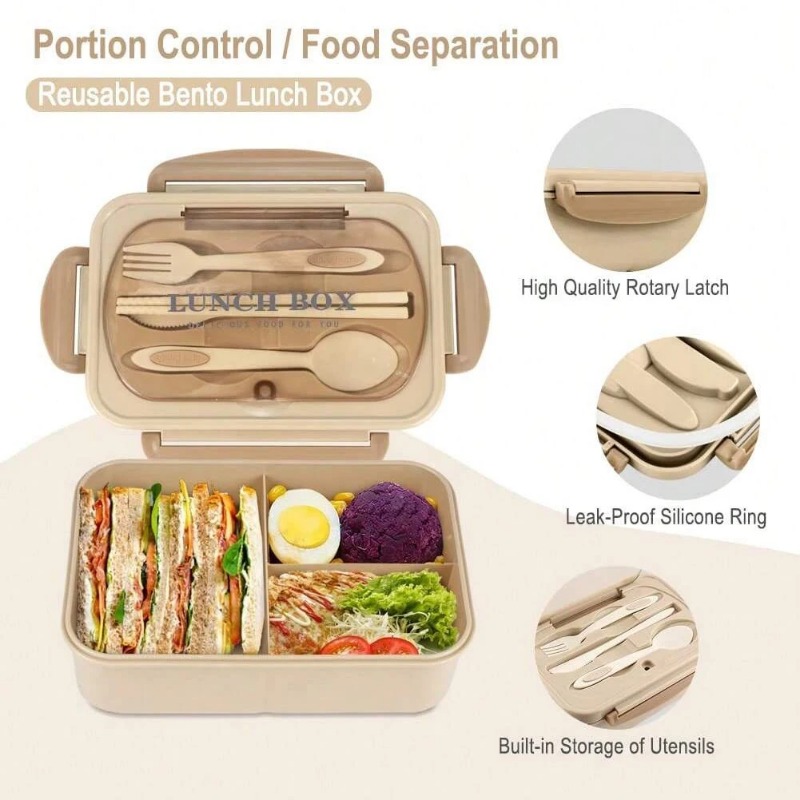 3pcs/1pc Bento Box Adult Lunch - đánh giá và giá Food Storage With Compartments