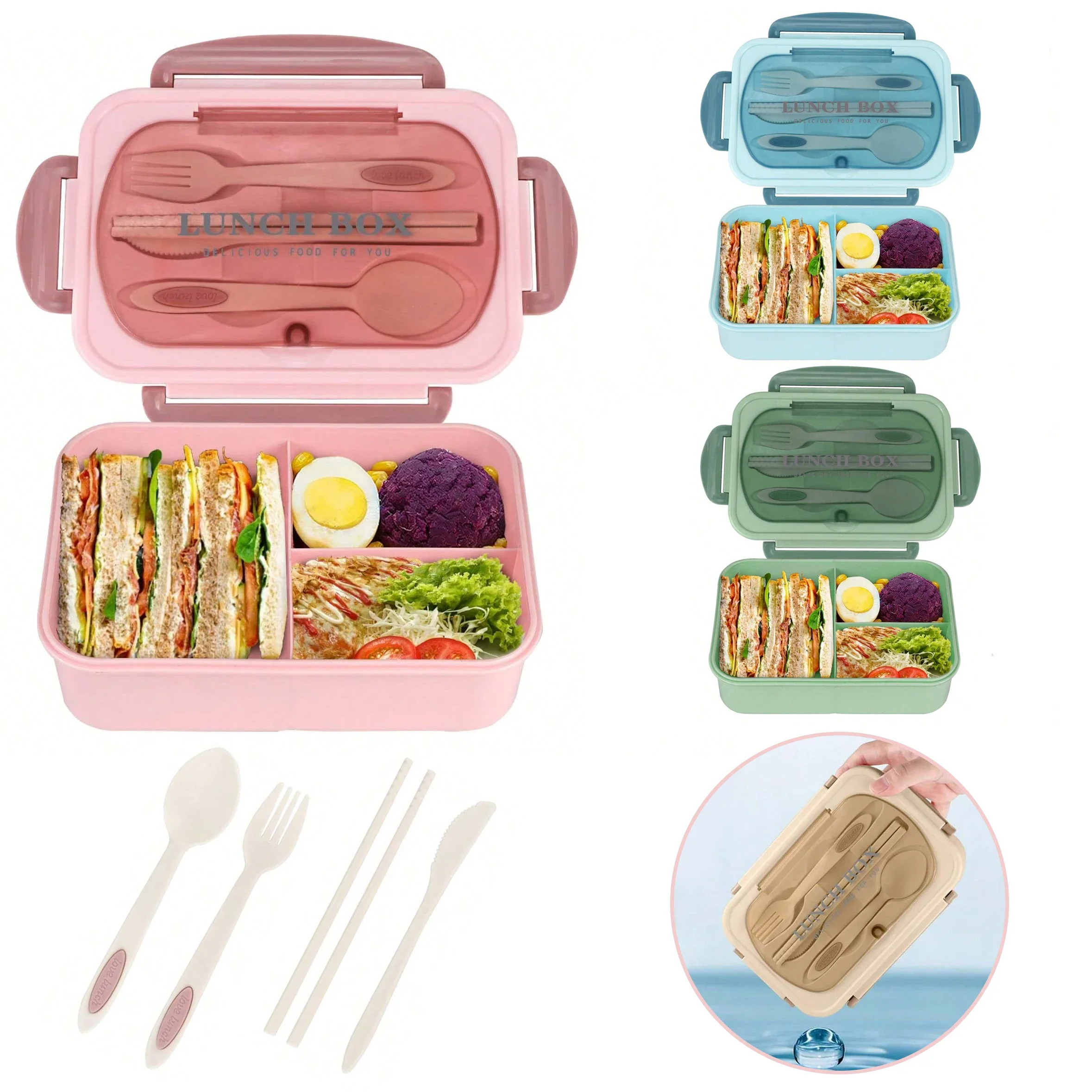 Bento Box Adult Lunch Box, Con - đánh giá và giá Food Storage With Compartments