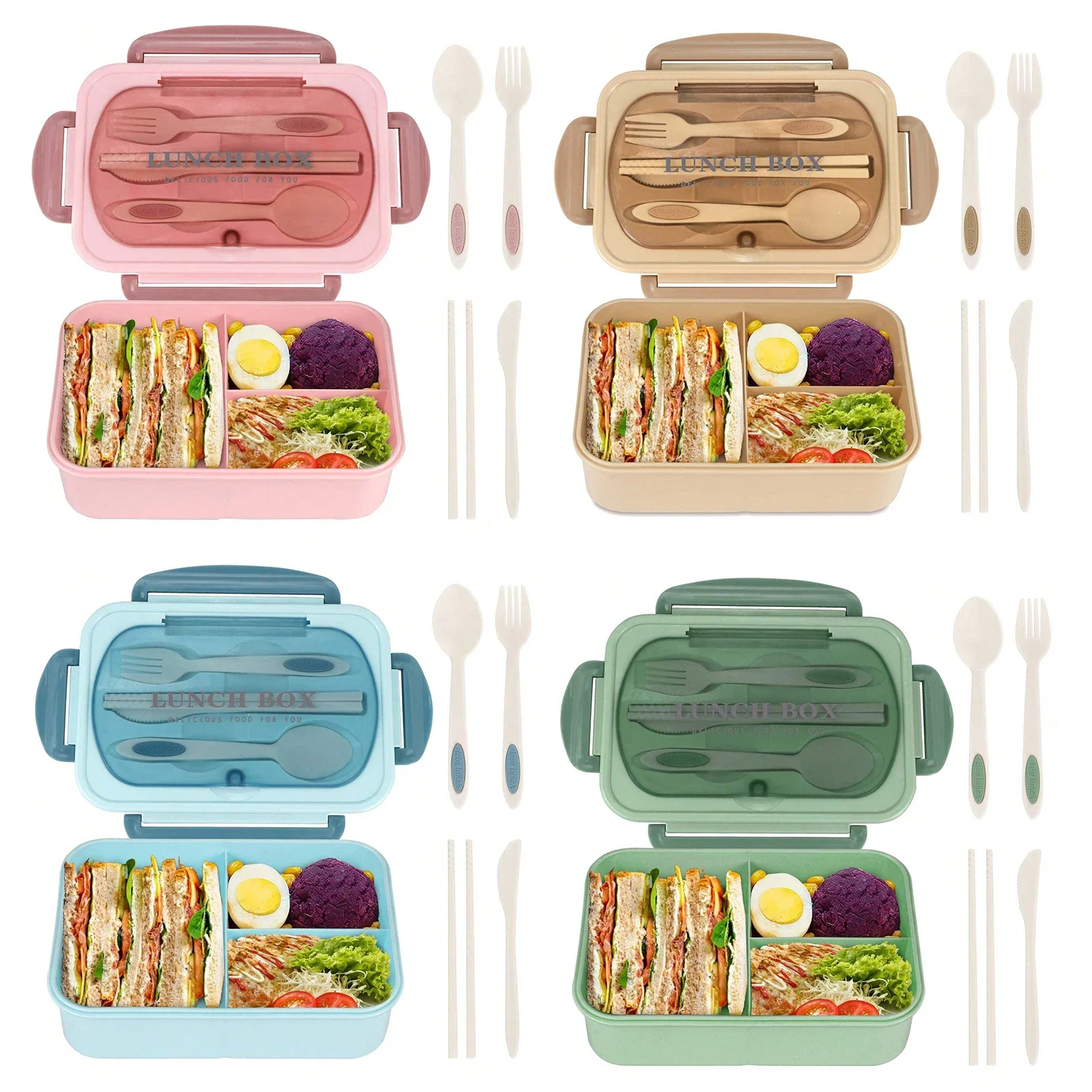 Bento Box Adult Lunch Box, Con - đánh giá và giá Food Storage With Compartments