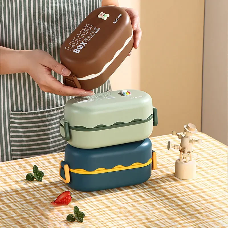 850ML Lunch Box Double-layer P - đánh giá và giá Food Storage With Compartments