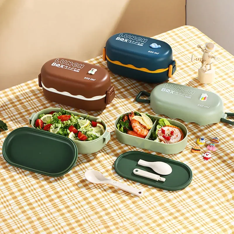850ML Lunch Box Double-layer P - đánh giá và giá Food Storage With Compartments