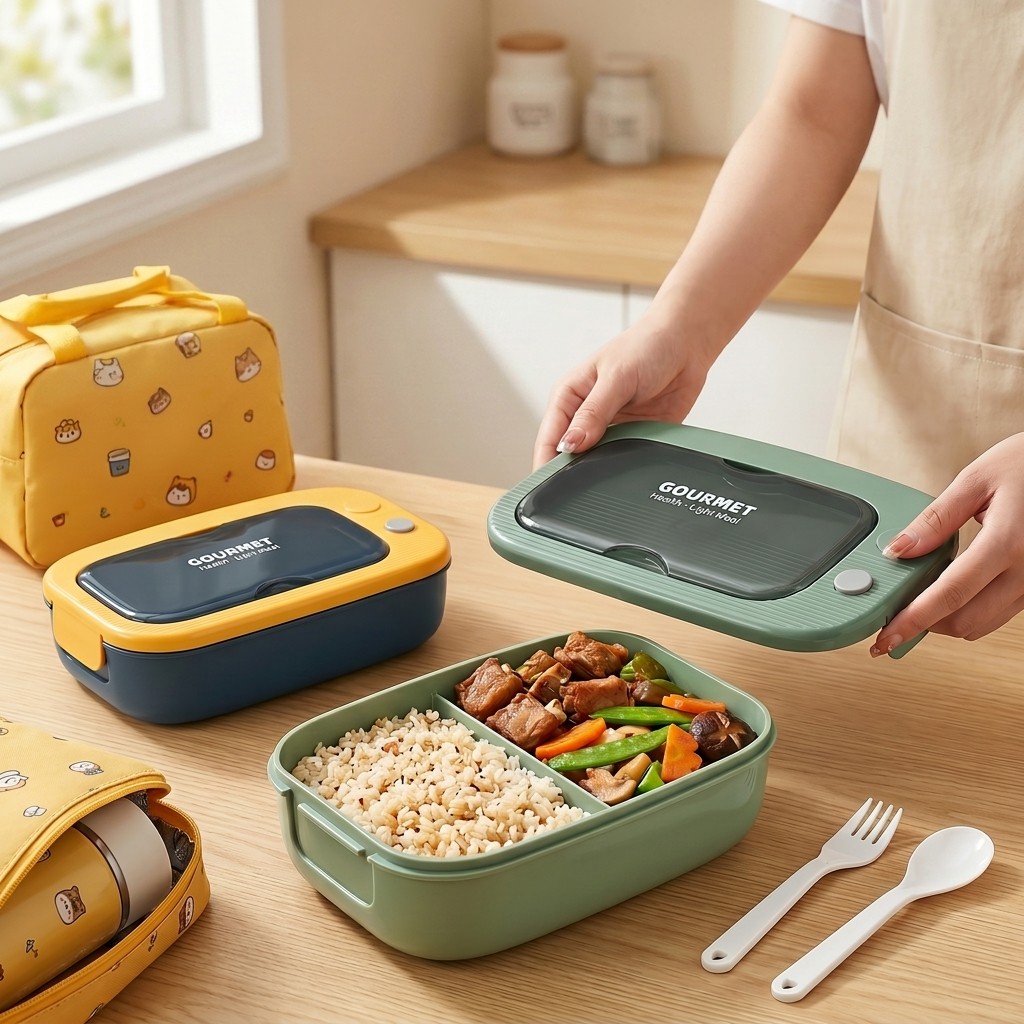 Microwavable Plastic Bento Box - đánh giá và giá Food Storage With Compartments