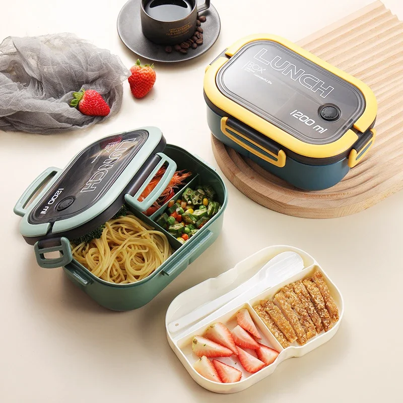 Hot Single Double-layer Lunch  - đánh giá và giá Food Storage With Compartments